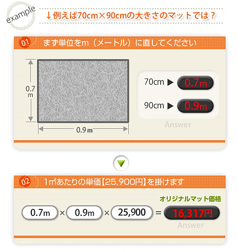 例えば70×90cmのマットでは？